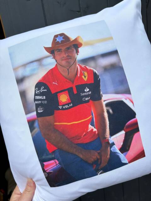 Carlos Sainz Cowboy Cushion - F1 Ferrari Racing