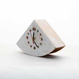 Silent White Wooden Desk Clock, Rustic Shabby Chic Style - thumbnail 2