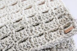 Chunky Crochet Afghan Blanket - Soft Wool Blend, Home Decor - 40x50