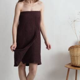 Waffle Wrap Towel. Linen Spa Wrap. Bath Natural Sauna Organic Waffle - thumbnail 3