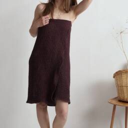 Waffle Wrap Towel. Linen Spa Wrap. Bath Natural Sauna Organic Waffle - thumbnail 2
