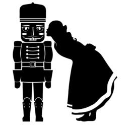 Nutcracker Kiss Silhouette Wall Decal - Holiday Vinyl Art - thumbnail 3