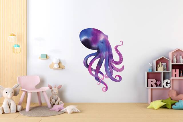 Large Octopus Wall Decal, Ocean Nursery Art, Sea Life Sticker - Thevinylcreations - image 1