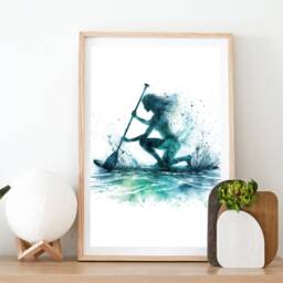 Paddleboard Girls Poster Set - Of 3 Paddleboarding Prints - Paddle Board Gifts Watercolour Design Wall Art Home Decor Artwork - thumbnail 2