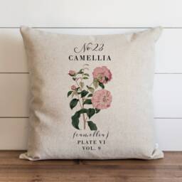 Camellia Pillow Cover - 18 X 20 Botanical Floral Spring Decor Summer Throw Garden - thumbnail 1