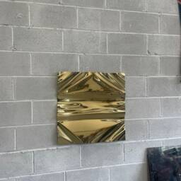Brass Sculpture - Wall Art Brass Mirror Lucid Distorted Artwork Modern Gold Abstract - thumbnail 2