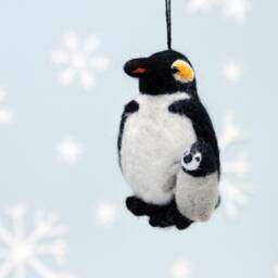 Personalised Felt Penguin & Baby Tree Decoration - Personalized Christmas First Bauble Traditional Gift Ideas - thumbnail 4