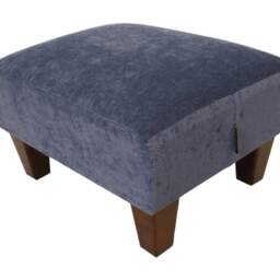 Small Footstool Crushed Chenille Velvet Sturdy Wood Frame Extra Seat Choice Of Foot Colours Made in UK Multi - Purpose Dog/Pet Perch/Step - thumbnail 3