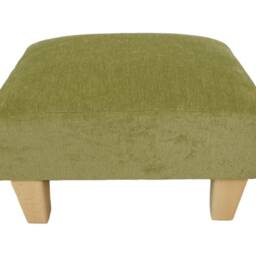 Small Footstool Crushed Chenille Velvet Sturdy Wood Frame Extra Seat Choice Of Foot Colours Made in UK Multi - Purpose Dog/Pet Perch/Step - thumbnail 2