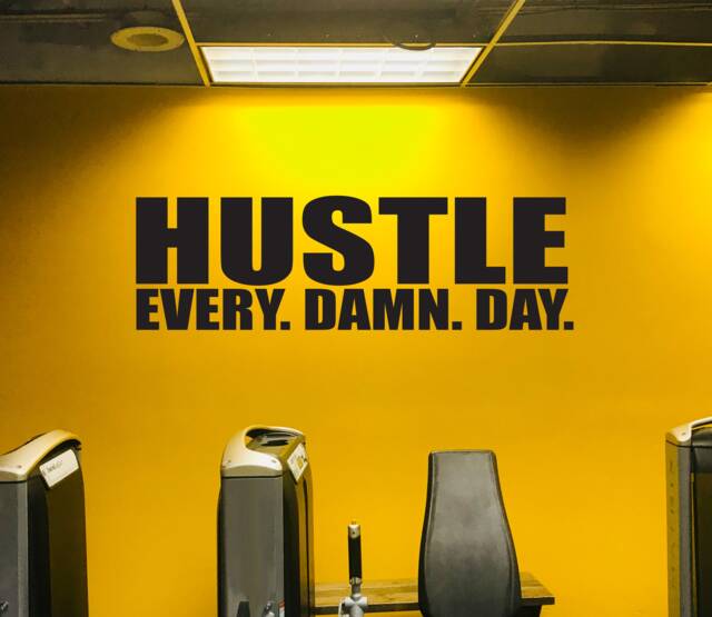 Hustle Every. Damn. Day. Wall Decal, Gym Sign, Poster, Office Decor Ideas, Ideas - image 1