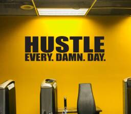 Hustle Every. Damn. Day. Wall Decal, Gym Sign, Poster, Office Decor Ideas, Ideas - thumbnail 1