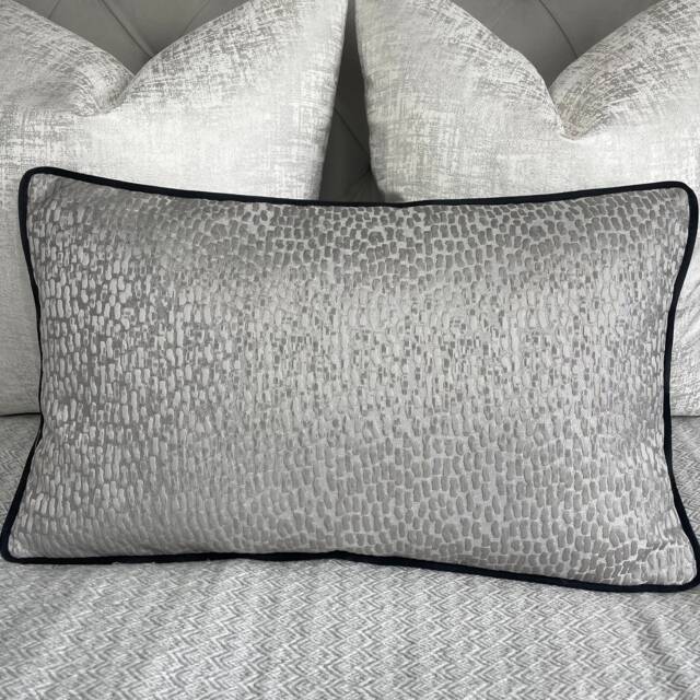 Dove Grey Piped Cushion Cover Prestigious Textiles Antelope Luxury Lumbar Square Pillow Case Handmade in UK Bespoke Sizes - image 1