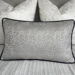Dove Grey Piped Cushion Cover Prestigious Textiles Antelope Luxury Lumbar Square Pillow Case Handmade in UK Bespoke Sizes - thumbnail 1