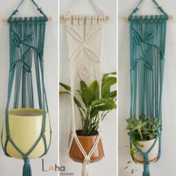 Macrame Plant Hanger Cotton Clove Hitch Wall Hanging - thumbnail 2