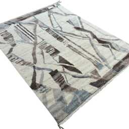 Hand-Knotted Moroccan Beni Ourain Rug, 100% Natural Wool, Modern Berber Carpet For Living Room - thumbnail 3