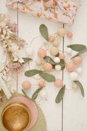 Handmade Felted Wool Garland With Leaves & Felt Balls For Home Decoration Christmas - thumbnail 1