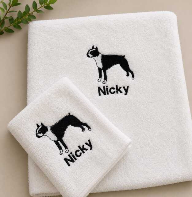 Personalised White Towel Set Custom Name & Image - image 1