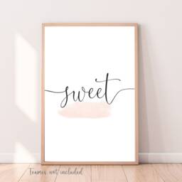 Pink Bedroom Wall Art, Sweet Dream Prints, Blush Decor, Art Posters, Heart Set Of 3 Pictures - thumbnail 3