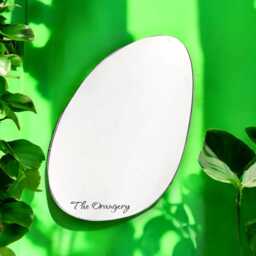 Pebble Shaped Mirrors With White Backing & Hooks, Custom Shapes/Sizes Made - thumbnail 2