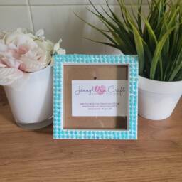 Aqua Acrylic Flat Back Stars Square Photo Frame 4 X Inches - thumbnail 3