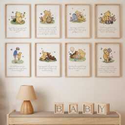 Winnie The Pooh Nursery Print - Cute Baby Wall Art Decor Kids Room Decoration Gift For Shower, Christening - thumbnail 2