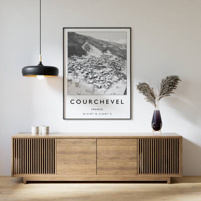 Courchevel France Ski Poster Stylish Travel Print - image 1
