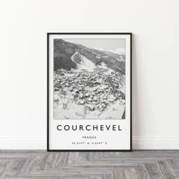 Courchevel France Ski Poster Stylish Travel Print - thumbnail 3
