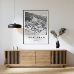 Courchevel France Ski Poster Stylish Travel Print - thumbnail 1