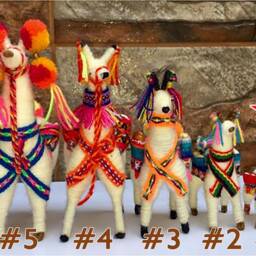 Miniature Llama Peruvian Christmas Ornaments, White Llama Tree Ethnic Decoration, Anniversary Gifts, Handmade Boho Decor - #1 - thumbnail 2