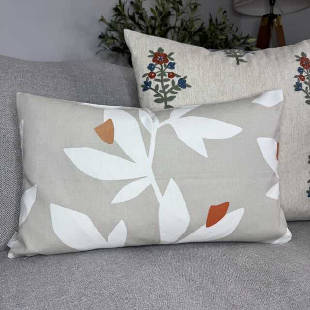 Scandinavian Style Leaf Trail Cotton Cushion Cover - Contemporary Sofa Or Bed Pillow John Lewis Lula Fabric - image 1