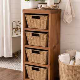 Handmade Rustic Bathroom/Bedroom Cabinet, Wooden Storage, Baskets - Free Delivery - thumbnail 2