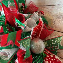Santa Wreath, Christmas Green Wreath, Hohoho - thumbnail 3