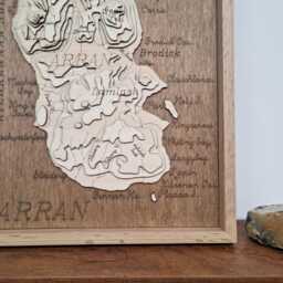 Isle Of Arran 3D Engraved Wooden Map Scottish Topographic Wall Art Brodick Lamlash - thumbnail 2