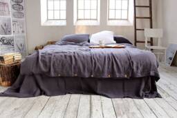 Linen Duvet Cover, Grayish Eggplant Soft Linen Bedding, Lithuanian - thumbnail 1
