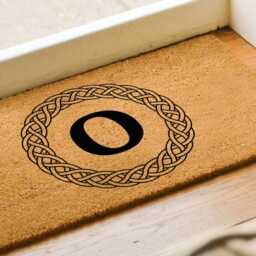 Custom Plait Border Initial Doormat/Coir Door Mat Wedding Gift New Home Housewarming - thumbnail 2