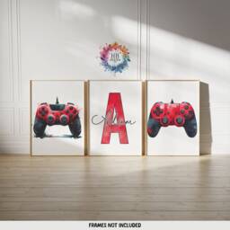 Personalised Gamer Poster Set - 3 Gaming Prints - Game Boys Bedroom Decor Room Picture Print Video Wall Art - thumbnail 2