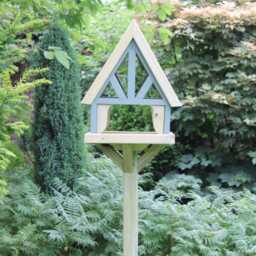 Superior Handpainted Bird Table, Wooden Bird Feeder - thumbnail 2