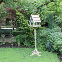 Superior Handpainted Bird Table, Wooden Bird Feeder - thumbnail 3