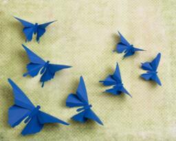 3D Butterfly Wall Art Cobalt Blue Paper Silhouettes For Home Art Decor, Nursery, Children's Room - thumbnail 1