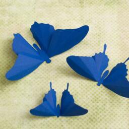 3D Butterfly Wall Art Cobalt Blue Paper Silhouettes For Home Art Decor, Nursery, Children's Room - thumbnail 2