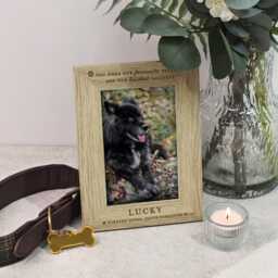 Personalised Dog Memorial Frame, Favourite Hello, Hardest Goodbye, Wooden Pet Loss Photo Sympathy Cat Picture Frame - thumbnail 2