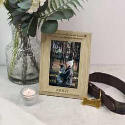 Personalised Dog Memorial Frame, Favourite Hello, Hardest Goodbye, Wooden Pet Loss Photo Sympathy Cat Picture Frame - thumbnail 4