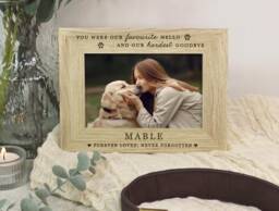 Personalised Dog Memorial Frame, Favourite Hello, Hardest Goodbye, Wooden Pet Loss Photo Sympathy Cat Picture Frame - thumbnail 1