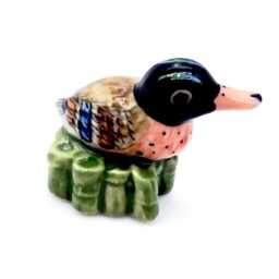 Miniature Ceramic Duck Bird Animal Tiny Baby Brown Black Green Figurine Little Statue Small Decoration Hand Painted Collectible Figure - thumbnail 2