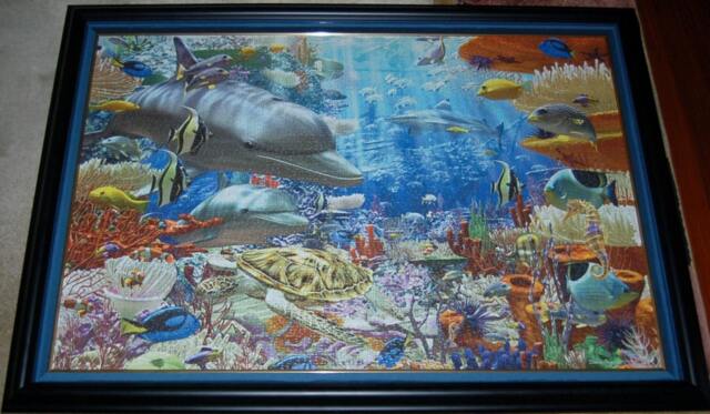 Framed Ocean Wonders Puzzle, 3000 Piece Ravensburger, Coastal Wall Art - image 1