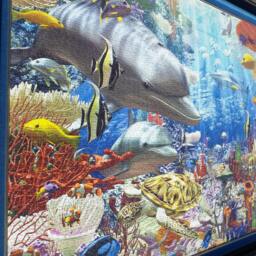 Framed Ocean Wonders Puzzle, 3000 Piece Ravensburger, Coastal Wall Art - thumbnail 2