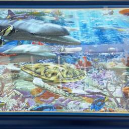 Framed Ocean Wonders Puzzle, 3000 Piece Ravensburger, Coastal Wall Art - thumbnail 3