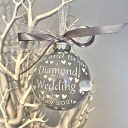 60Th Diamond Wedding Anniversary Gift, Christmas Bauble, 60 Years Married Ornament, Keepsake 2026