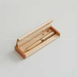 Custom Engraved Wooden Pen Case With Business Card Holder Personalized Desk Organizer Office Gifts For Him, Dad, Coworker, Corporate - thumbnail 4