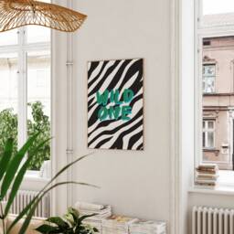 Zebra Print Wild One Art - Animal Quote A5 A4 A3 Unframed Poster Home Decor Wall Typography Nursery - thumbnail 2